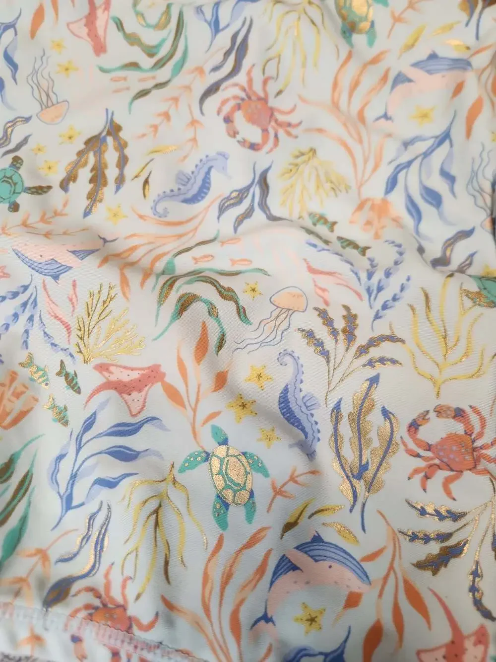Tommy Bahama Girls Underwater Sea Life Print Long Sleeve Rash Guard Swim Shirt